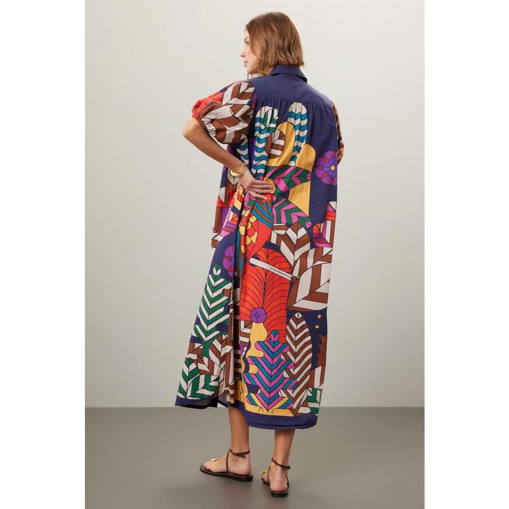 Carolina K Valerie Pleated Kaftan Size S Multicolor - Picture 2 of 5